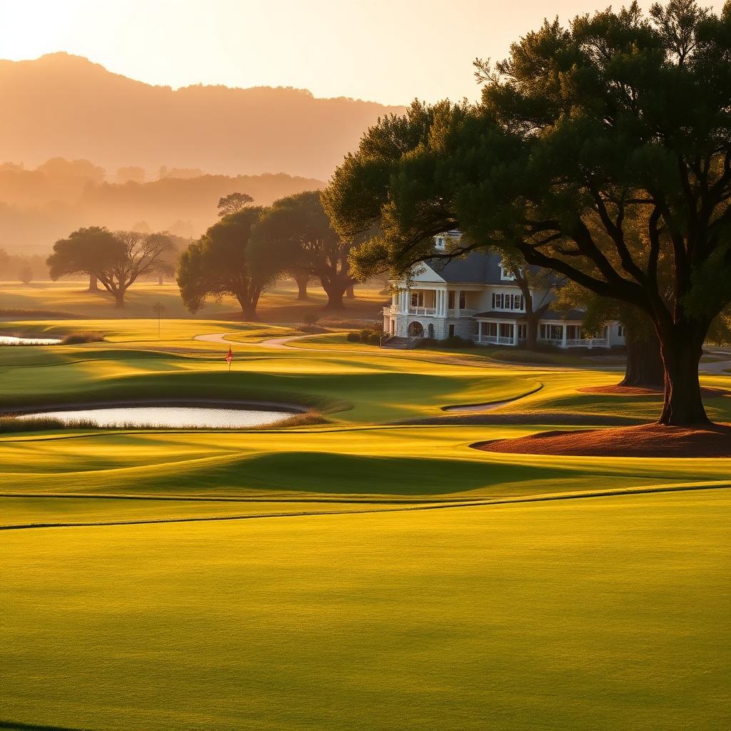 Manicured fairway at Lionhead Golf & Country Club at sunrise